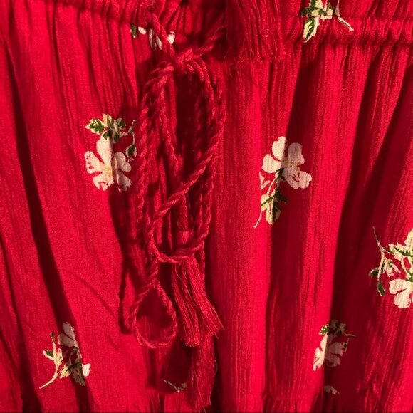 L.O.V. Sz S Oversized Bohemian  Tiered Skirt Balloon Sleeves Lined Maxi Dress - Picture 6 of 11